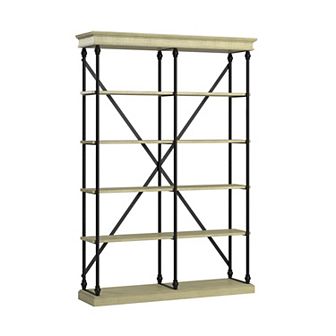 HomeVance Cresthill Rustic Metal Frame 58-Inch Bookshelf