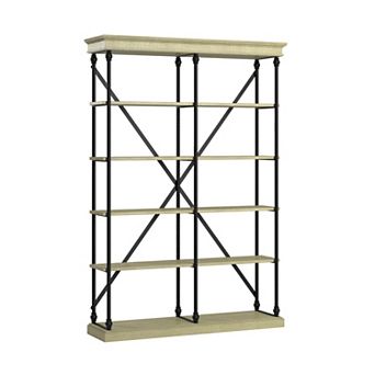 HomeVance Cresthill Rustic Metal Frame 58-Inch Bookshelf