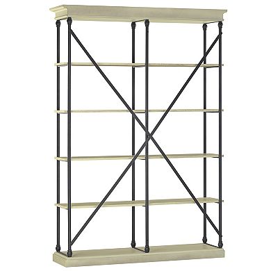 HomeVance Cresthill Rustic Metal Frame 58-Inch Bookshelf