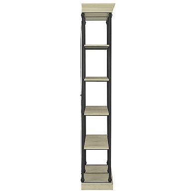HomeVance Cresthill Rustic Metal Frame 58-Inch Bookshelf