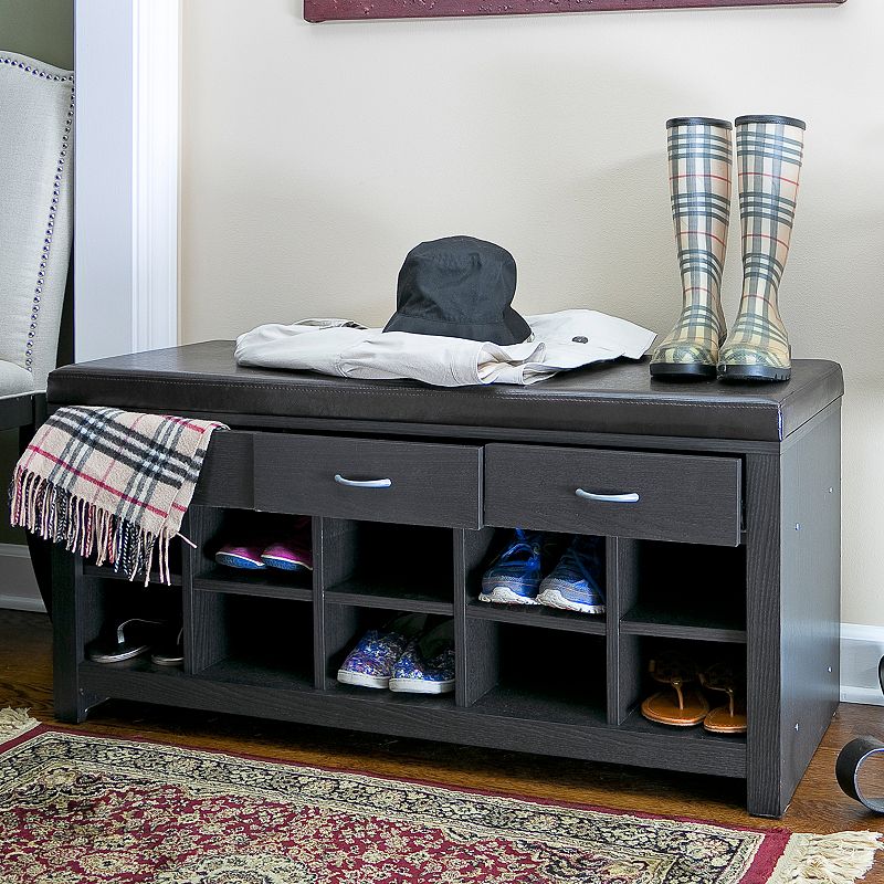 Espresso Finished Entryway Bench Dark Brown - Baxton Studio