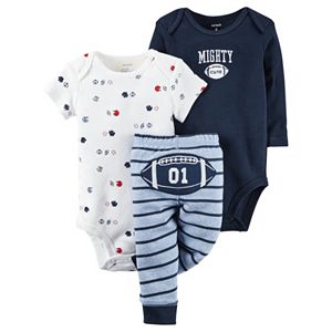Baby Boy Carter's Football Bodysuit, Tee & Pants Set