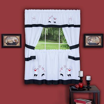 Gourmet Chef 5 pc Tier Swag Kitchen Window Curtain Set