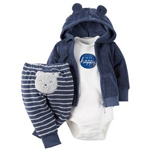 Baby Boy Carter's 3-pc. Hooded Cardigan & Pants Set
