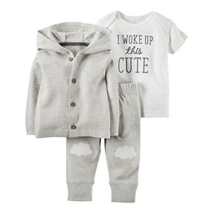Baby Carter's Cloud Cardigan, Tee & Pants Set