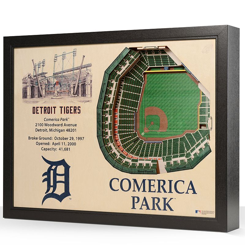 Detroit Tigers StadiumViews 3D Wall Art, Multicolor