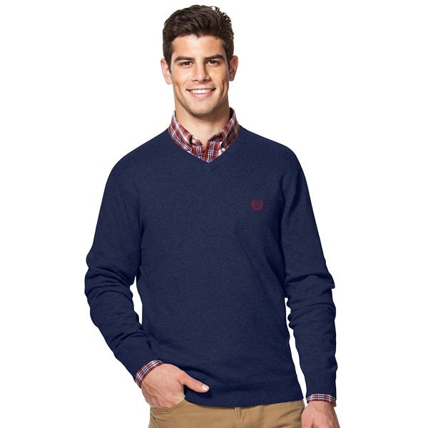 Chaps Solid V-Neck Mens Sweater Retail $75 