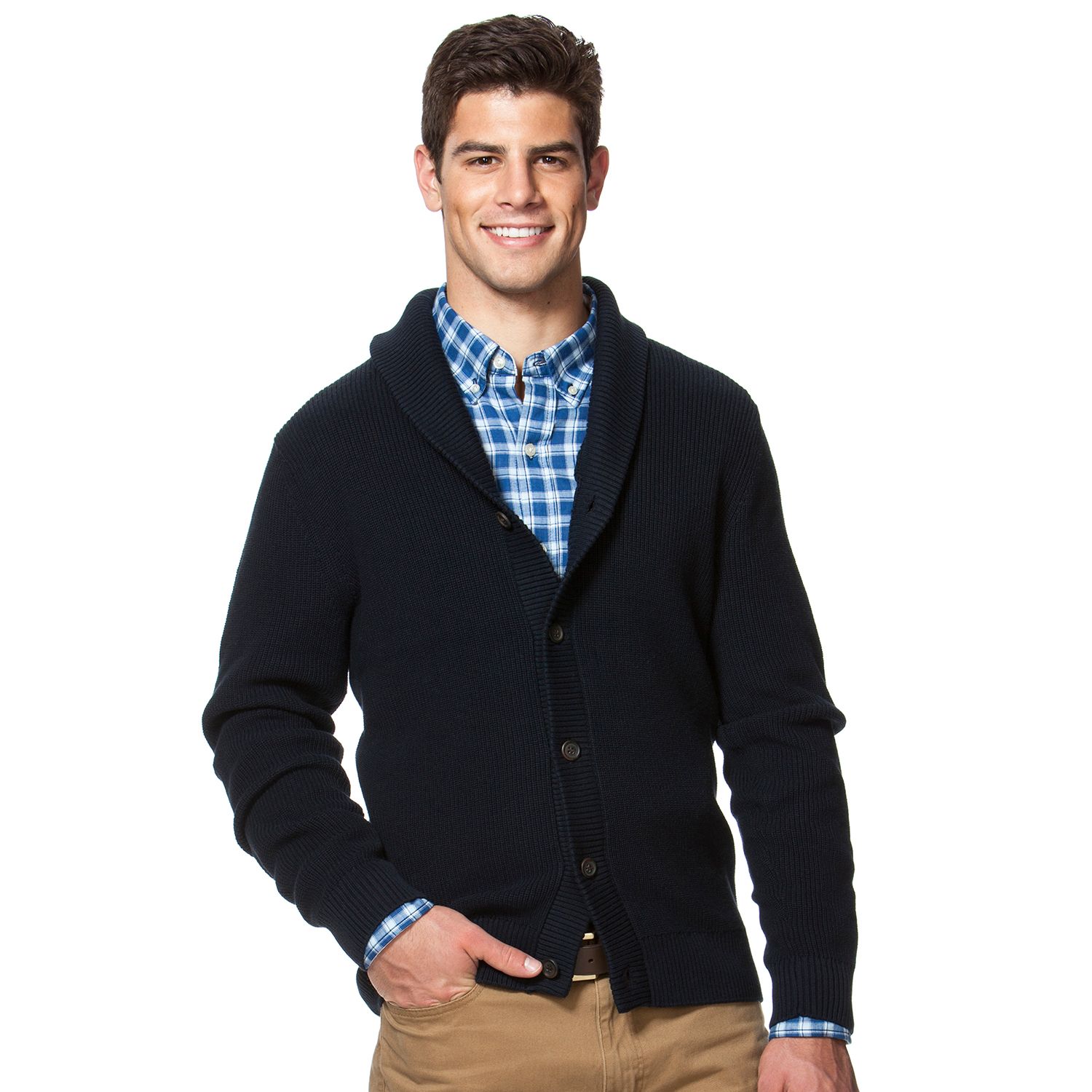 chaps shawl collar sweater