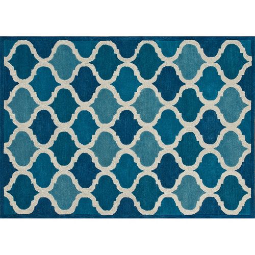 Loloi Brighton Trellis Cobalt Blue Wool Rug