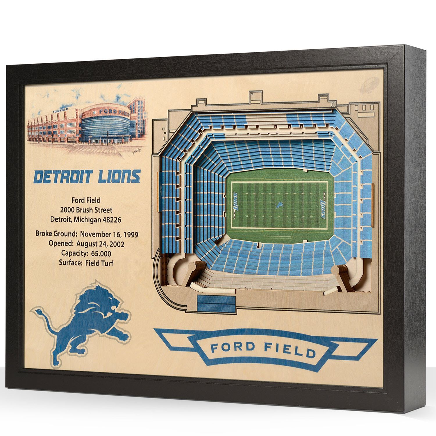 Detroit Lions - Whiskey Box Gift Set