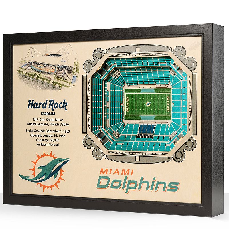 17979639 Miami Dolphins StadiumViews 3D Wall Art, Multicolo sku 17979639