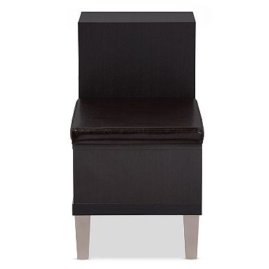 Baxton Studio Arielle Wood Shoe Storage Bench