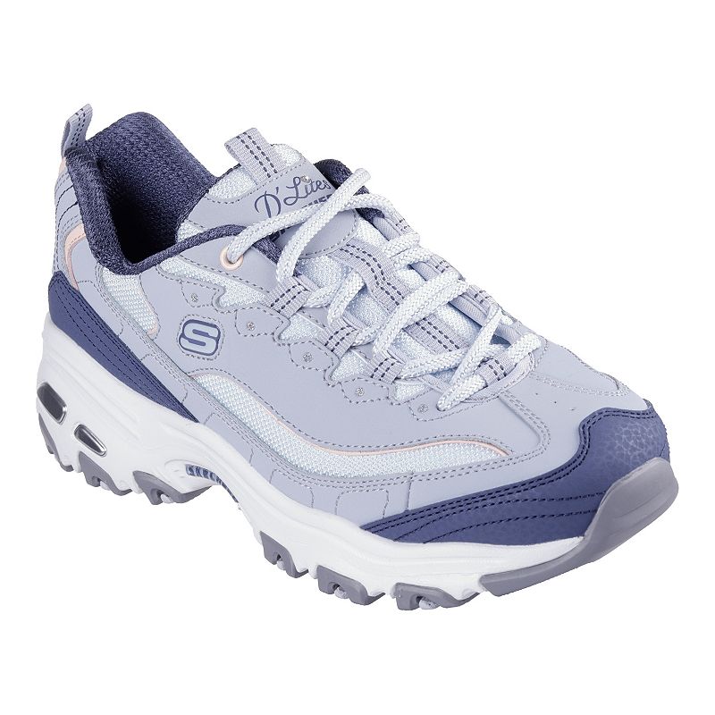 Skechers® D'Lites Women's Shoes, Size: 11, Blue Leather Manmade