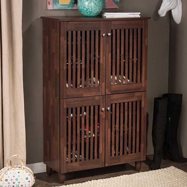 Baxton Studio Fernanda Tall Shoe Storage Entryway Cabinet