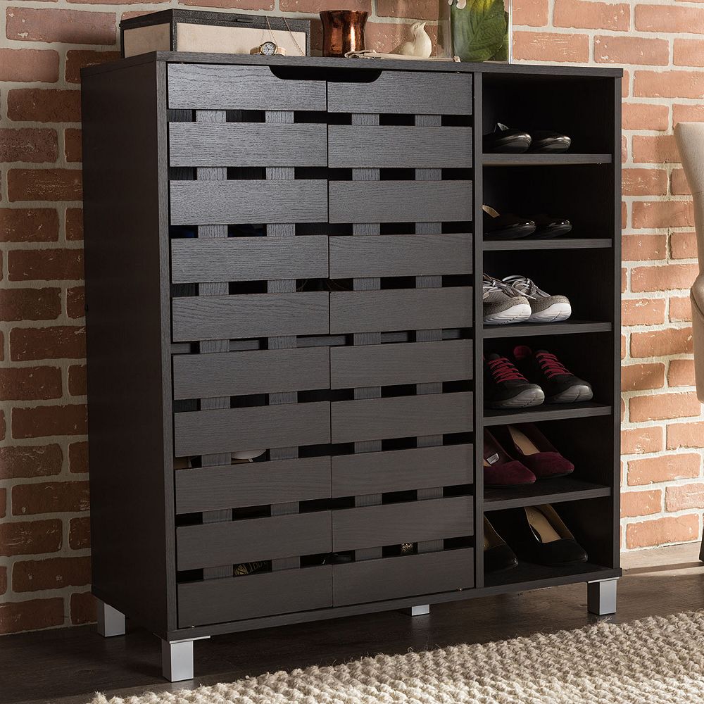Baxton Studio Shirley Shoe Cabinet Espresso