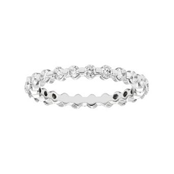 1 Carat T.W. IGI Certified Diamond 14k White Gold Eternity Ring