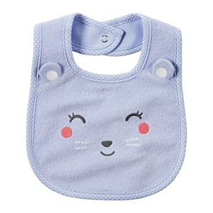 Baby Girl Carter's Embroidered Friendly Animal Face Bib