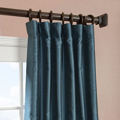 EFF 1-Panel Solid Yarn-Dyed Faux-Dupioni Silk Window Curtain