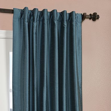 EFF 1-Panel Solid Yarn-Dyed Faux-Dupioni Silk Window Curtain