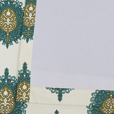 EFF Damask Print Cotton Twill Room Darkening Curtain Panel