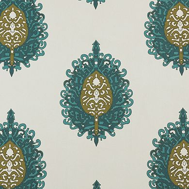 EFF Damask Print Cotton Twill Room Darkening Curtain Panel