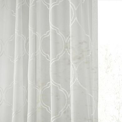 EFF 1-Panel Florentina Embroidered Sheer Window Curtain