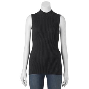 Juniors' It's Our Time Mockneck Ribbed Sleeveless Top