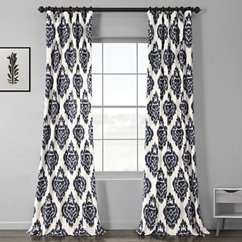 EFF 1-Panel Ikat Lined Window Curtain