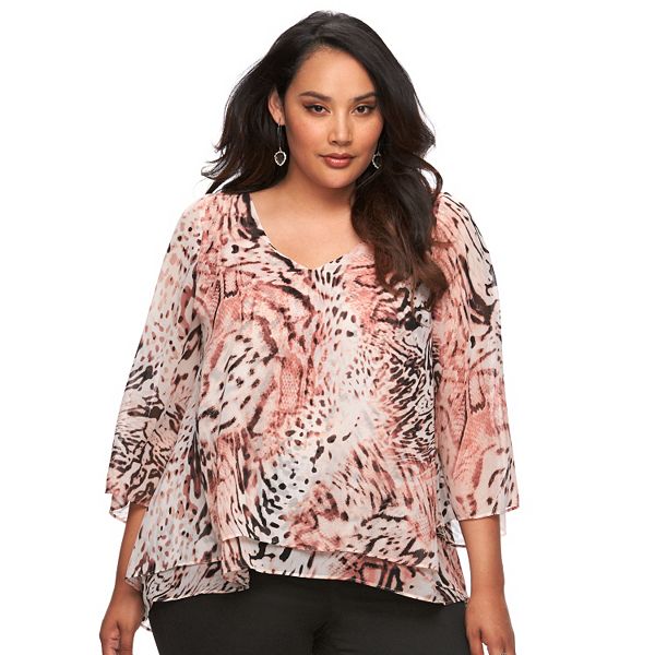 Plus size sale tops at kohl's