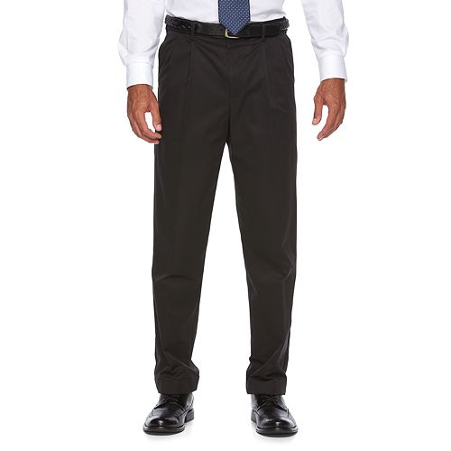 men's pleated cuffed khaki pants