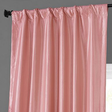 EFF 1-Panel Solid Faux-Silk Taffeta Window Curtain