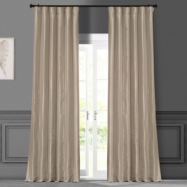 EFF 1-Panel Solid Faux-Silk Taffeta Window Curtain