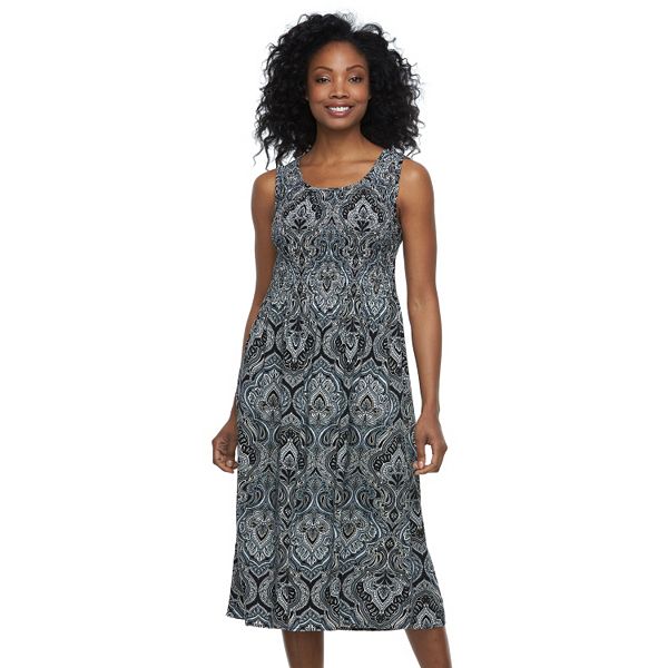 Women's Croft & Barrow® Smocked Midi Dress