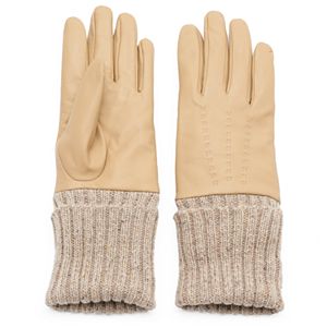 Women's Igloos Cable-Knit Leather Gloves