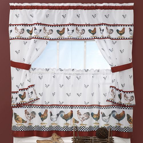 Top of the Morning Rooster 5-piece Cottage Tier Swag ...