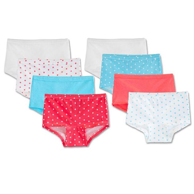 Fruit of the Loom Girls' Cotton Boyshort Underwear, 14 Pack