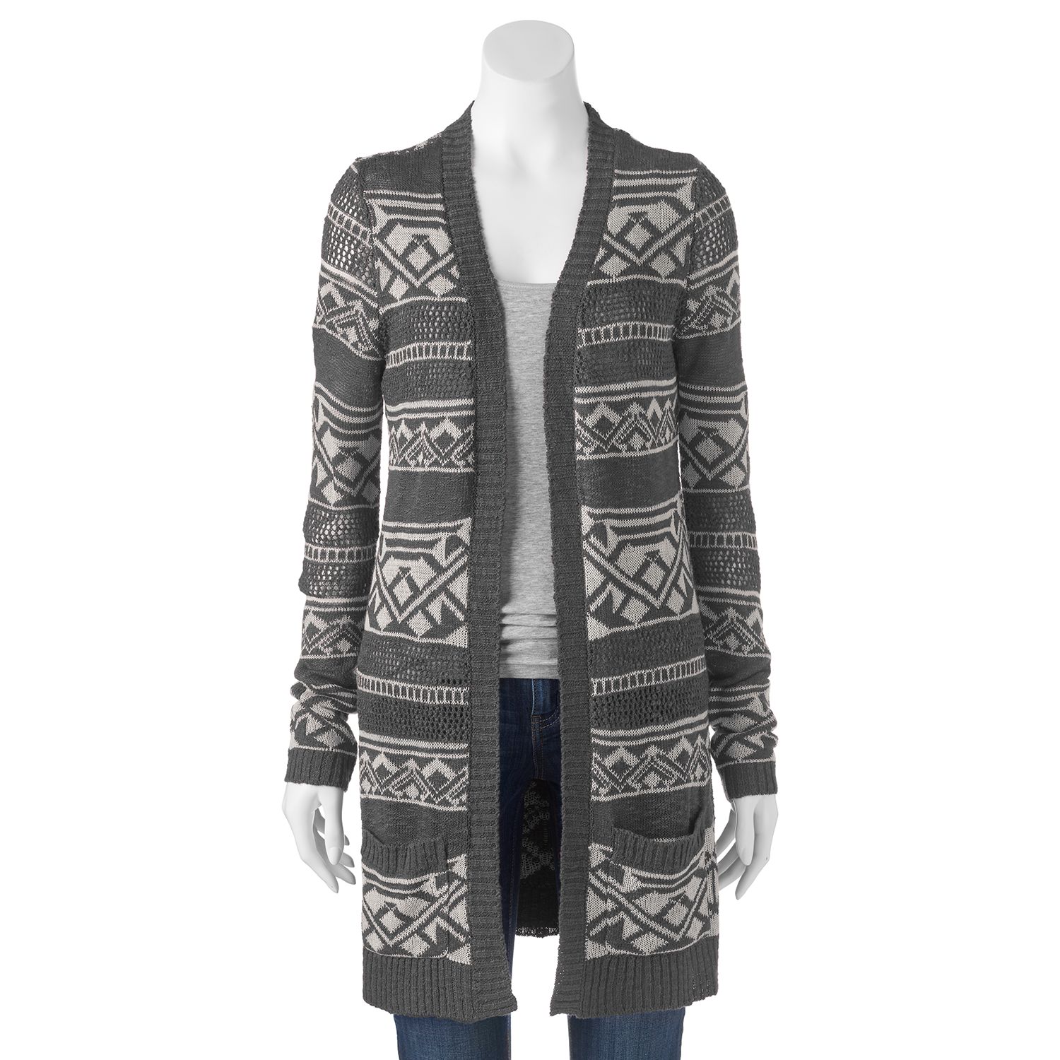 pink republic open front cardigan