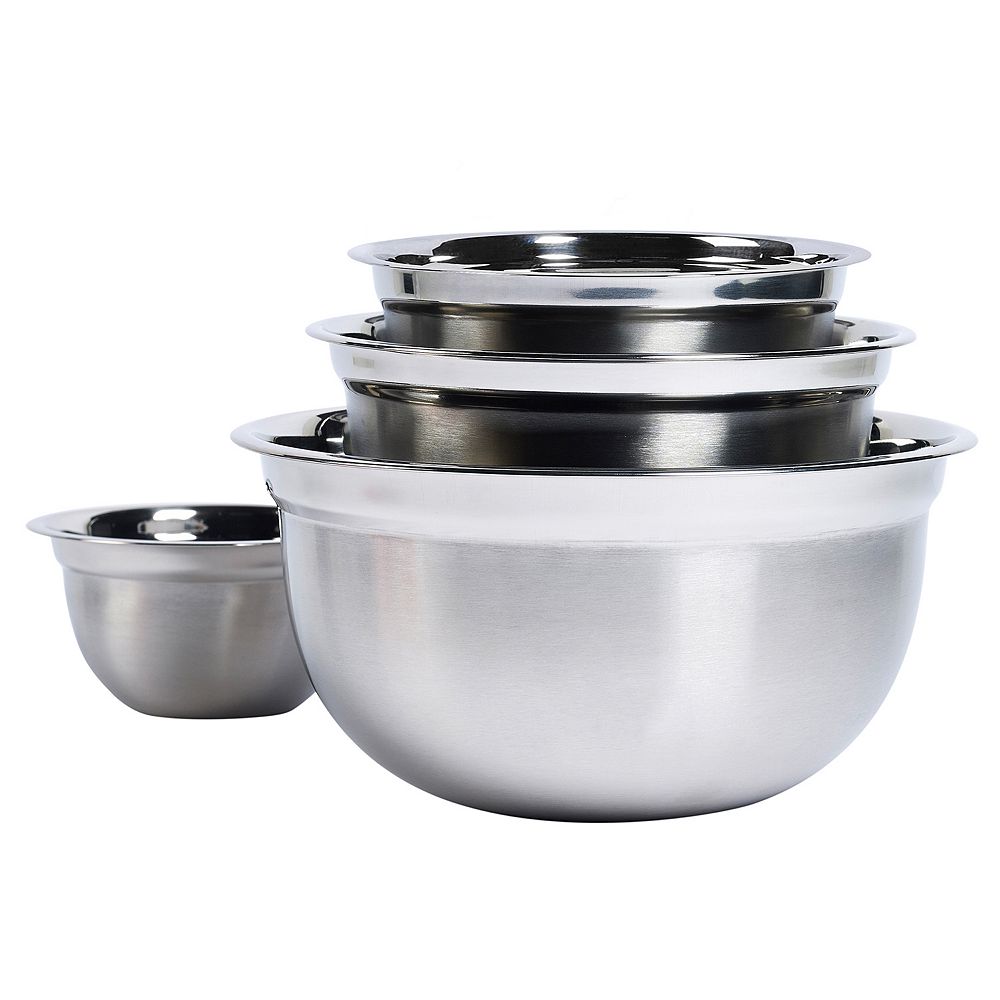 Basic Essentials 4-pc. Stainless Steel Mixing Bowl Set