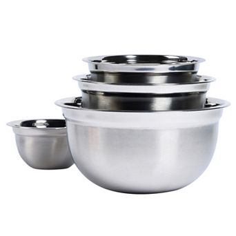Basic Essentials 4 pc Stainless Steel Mixing Bowl Set