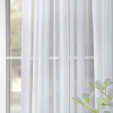 EFF 1-Panel Solid Sheer Voile Double-Wide Window Curtain