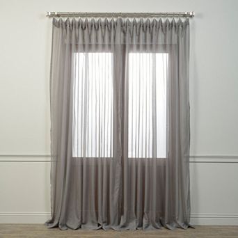 EFF 1-Panel Solid Sheer Voile Double-Wide Window Curtain