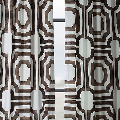 EFF Geometric Print Cotton Room Darkening Curtain Panel