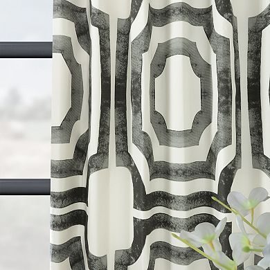 EFF Geometric Print Cotton Room Darkening Curtain Panel