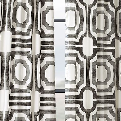 EFF Geometric Print Cotton Room Darkening Curtain Panel