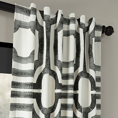 EFF Geometric Print Cotton Room Darkening Curtain Panel