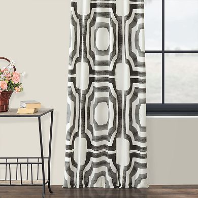 EFF Geometric Print Cotton Room Darkening Curtain Panel