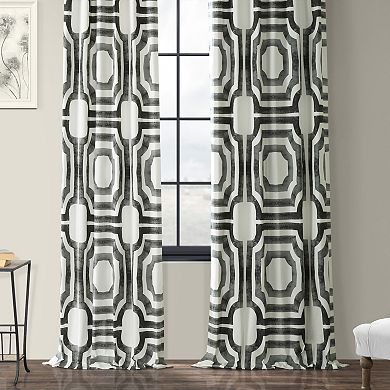 EFF Geometric Print Cotton Room Darkening Curtain Panel