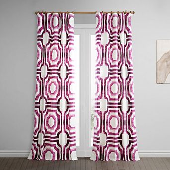 EFF Geometric Print Cotton Room Darkening Curtain Panel