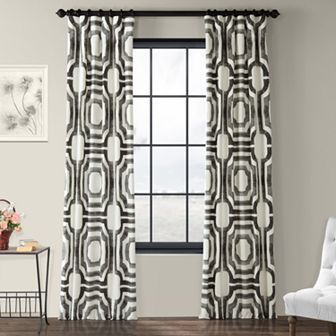 EFF Geometric Print Cotton Room Darkening Curtain Panel
