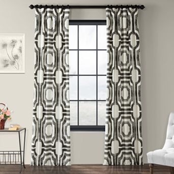 EFF Geometric Print Cotton Room Darkening Curtain Panel